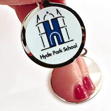 Load image into Gallery viewer, Hyde Park School Charm - Sterling Silver with Enamel Logo