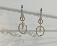 Two Tone Diamond Earrings