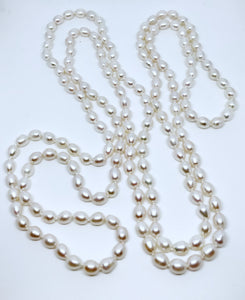 Extra long 11mm freshwater pearl necklace