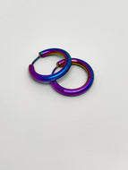 Iridescent titanium hoop earrings