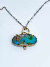 Load image into Gallery viewer, Turquoise and 22k pendant
