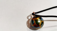 Load image into Gallery viewer, Tahitian Pearl with Inlaid Gold on Silk Cord
