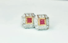 Load image into Gallery viewer, Ruby and Diamond Stud Earrings

