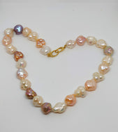 Uncommon Baroque Multi-Colored South Sea Pearl Necklace