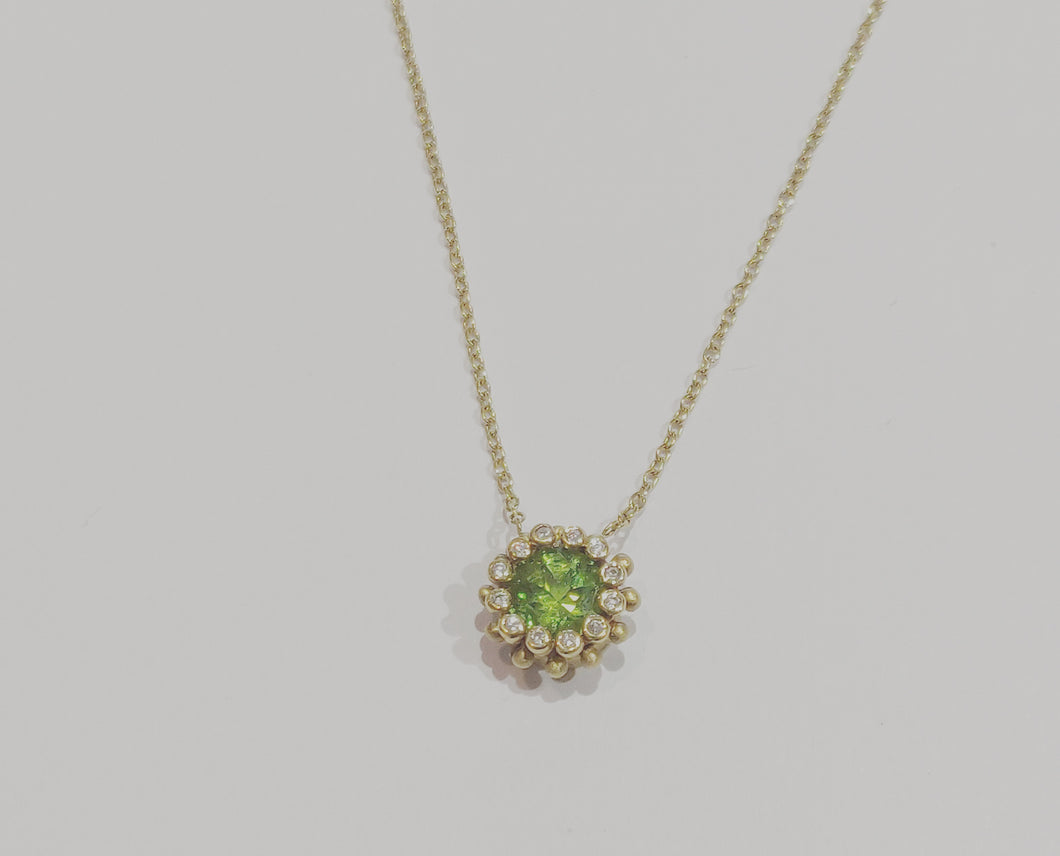Peridot and Diamond Necklace by Suzy Landa