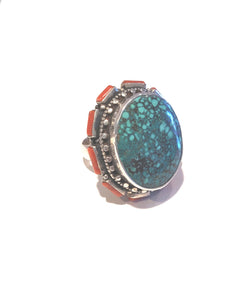 Large Tibetian turquoise ring