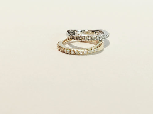 Smallest diamond huggy earrings