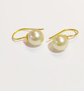 Golden South Sea Pearl Drop Earrings