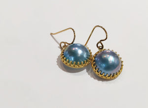 Blue Mabe pearl Earrings