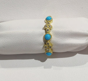 Sleeping Beauty Turquoise and Diamond Ring