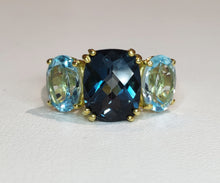 Load image into Gallery viewer, Blue Topaz 3-Stone Ring
