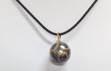 Load image into Gallery viewer, Tahitian Pearl with Inlaid Gold on Silk Cord
