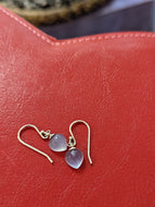 Blue Chalcedony Heart Earrings