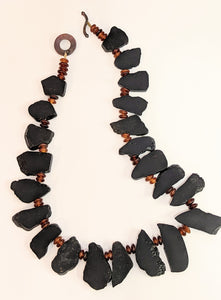 Black tourmaline bead necklace