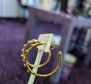 Gold and diamond hoop earrings