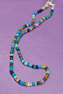 Happy Necklace with Opals and Semi-Precious Stones