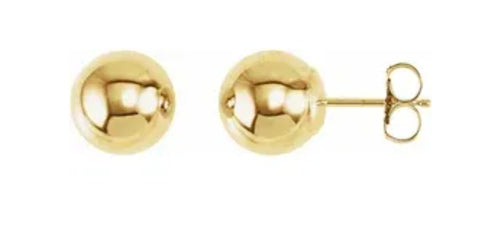 10 millimeter gold ball hollow earrings