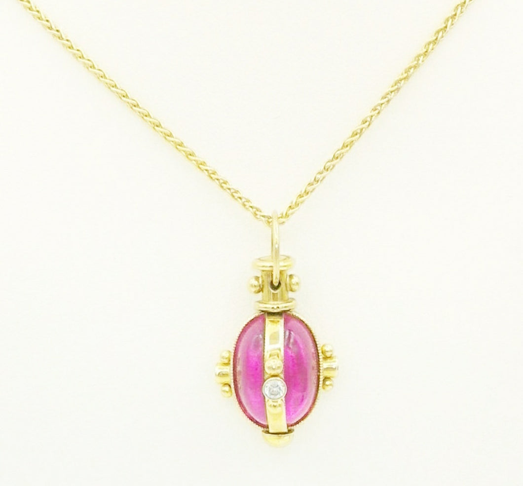 Hot Pink Tourmaline Pendant