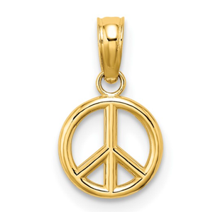 Gold Peace Symbol Pendant/Charm