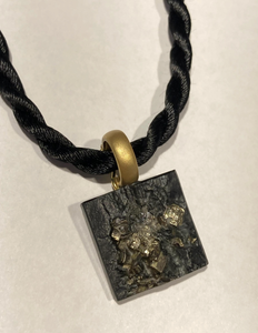 Slate and gold pendant